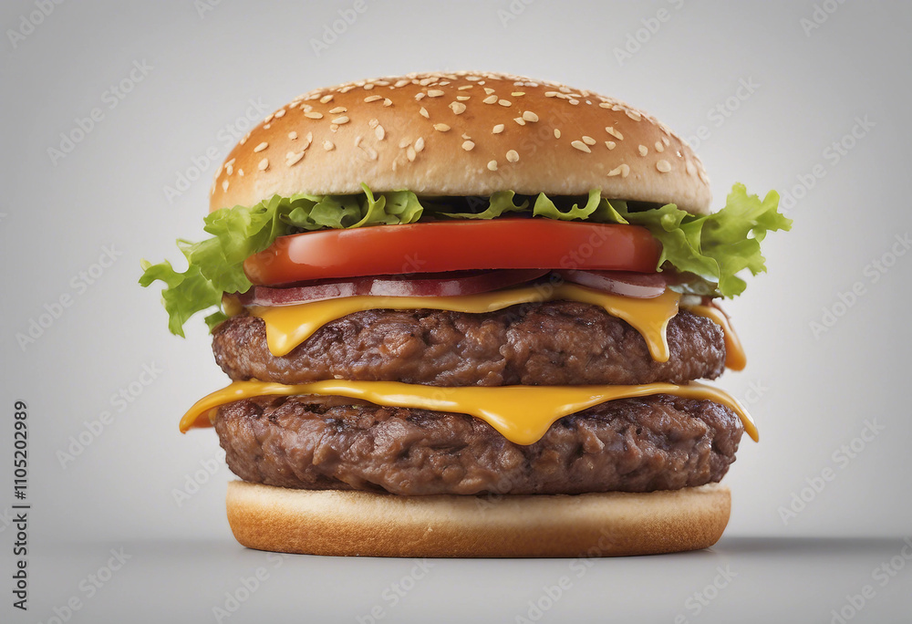 Beef Burger isolated on white background Beef Burger isolated on white background