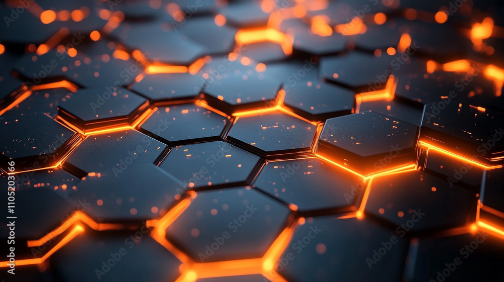Ai generates futuristic hexagonal patterns digital space graphic visualization dark environment close-up view technology concept Ai generates futuristic hexagonal patterns digital space graphic visualization dark environment close-up view technology concept