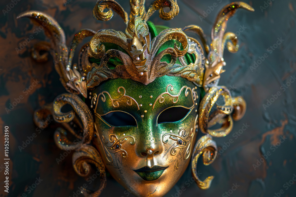 Beautiful greeting card with bright holiday composition for happy celebrate mardi gras