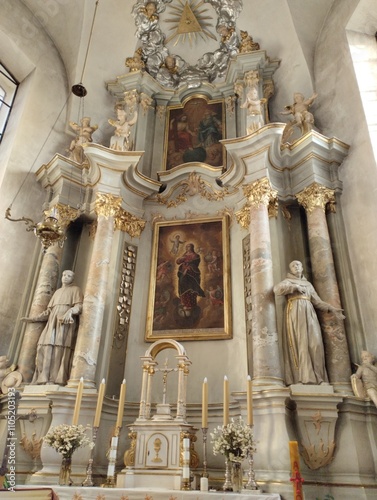 Obraz na płótnie Church of the Immaculate Conception of the Most Holy Virgin Mary in Slonim, Belarus. The interiors of the church w salonie