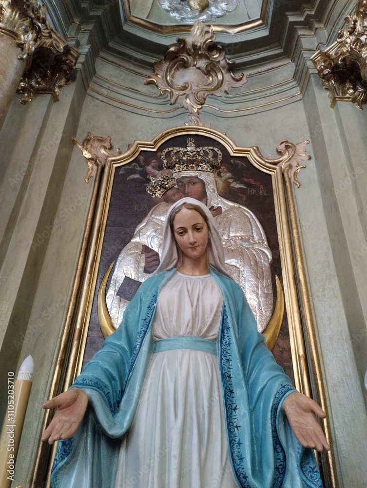 The Church of St. Andrew the Apostle in Slonim, Belarus. The interiors of the church