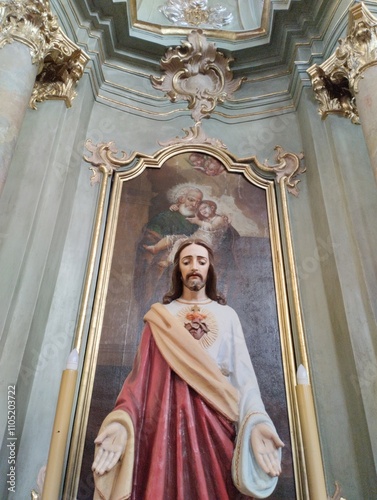 Church of the Immaculate Conception of the Most Holy Virgin Mary in Slonim, Belarus. The interiors of the church