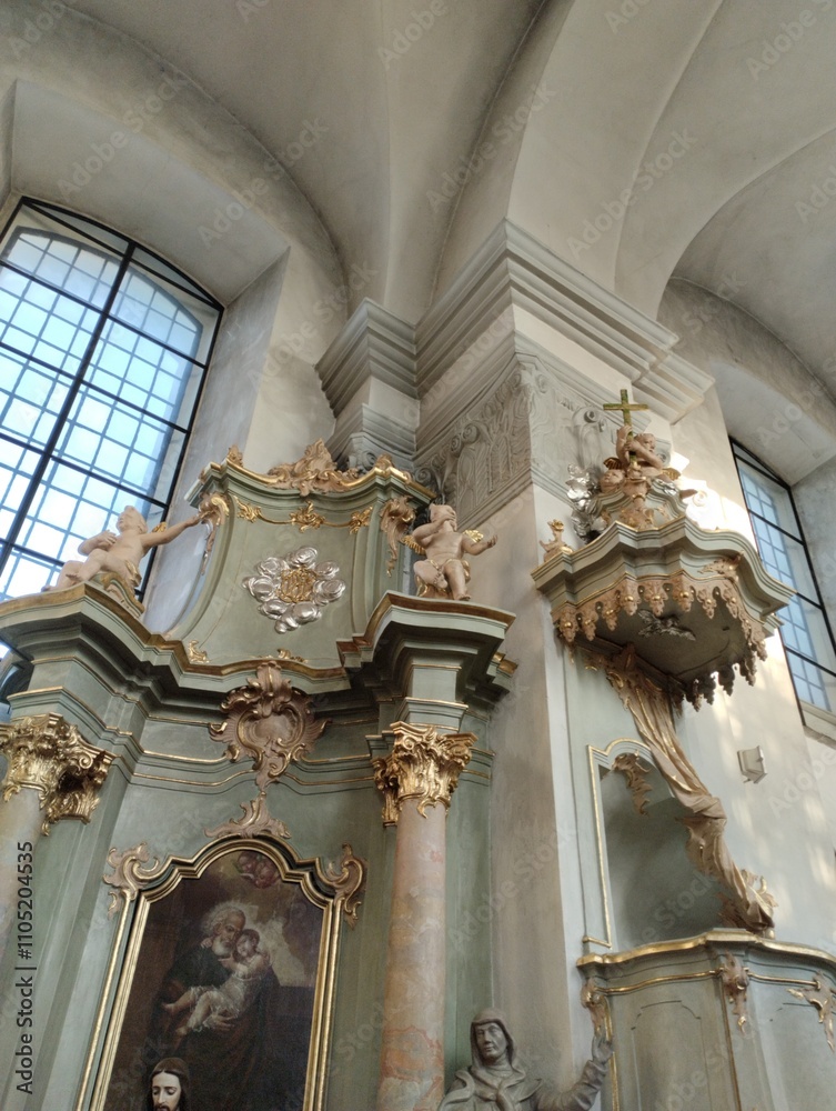 Church of the Immaculate Conception of the Most Holy Virgin Mary in Slonim, Belarus. The interiors of the church