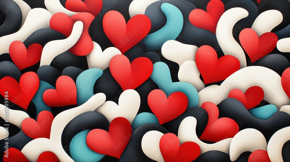 Unity of Love and Charity - Abstract Art with Overlapping Hearts and Hands Unity of Love and Charity - Abstract Art with Overlapping Hearts and Hands