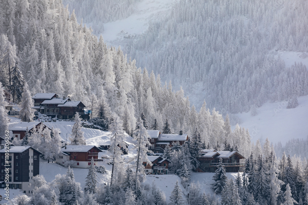 snow covered mountain chalet skiing snow covered mountain chalet skiing