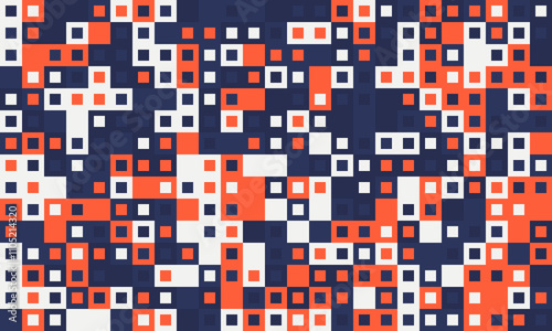 Elegant mosaic tile pattern with vibrant colours. Perfect for textile, decorative covers, or modern graphic design with structured and symmetrical appeal.