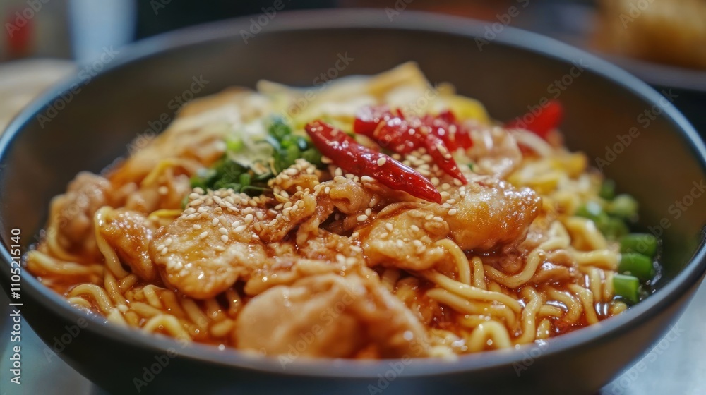 Street-side chicken noodles, or Street-side chicken noodles, or
