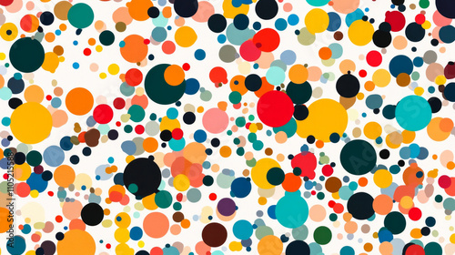 Colorful cartoon dot design with transparent background and abstract art AI generative.