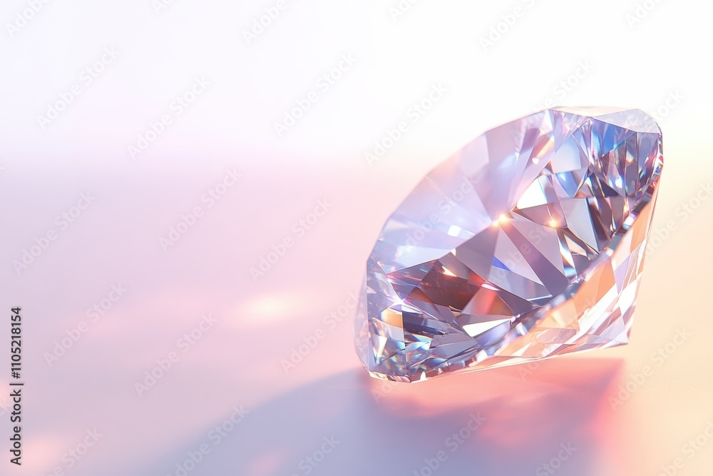 Elegant sparkling diamond with intricate facets Isolated on a white background symbolizing luxury