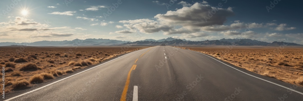 An empty road towards the horizon to represent the future and positivity and success An empty road towards the horizon to represent the future and positivity and success