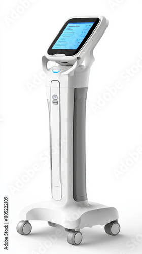 Front view of modern hair removal device with LED technology. AI generative photo