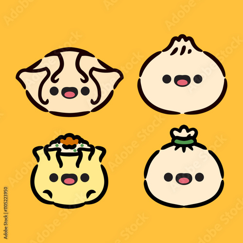Dimsum Kawaii Cute Vector Illustration