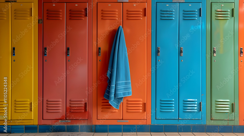 Colorful Lockers Illustration: A Vibrant Row of School Lockers Colorful Lockers Illustration: A Vibrant Row of School Lockers
