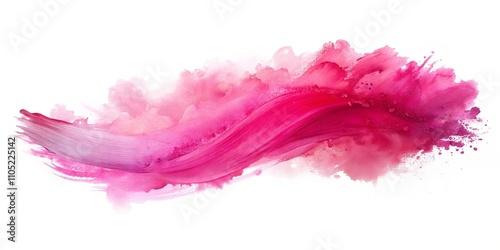 Abstract Pink Watercolor Swirl A vibrant, expressive brushstroke design with shades of fuchsia and rose photo