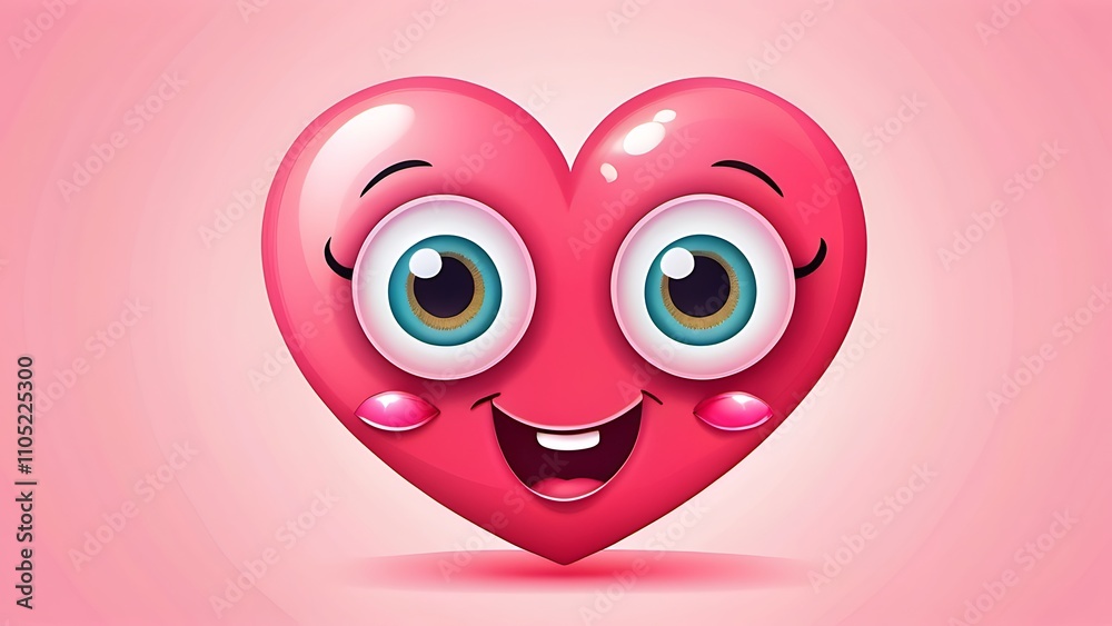 Cute Heart with Eyescartoon Cute Heart with Eyescartoon