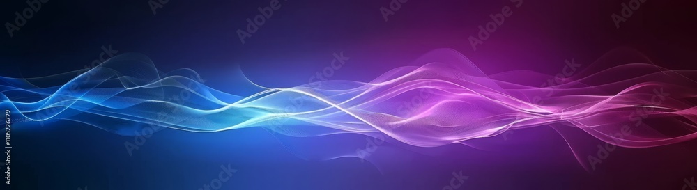 Fototapeta premium Abstract background with blue and purple gradient color waves, vector illustration, vector graphics, vector art, dark blue, pink, and red gradients, dark background, banner