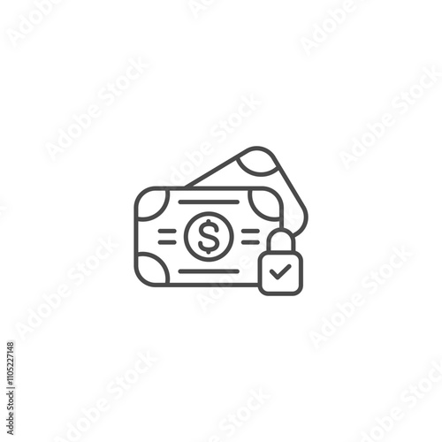 Secure payment money icon template vector illustration