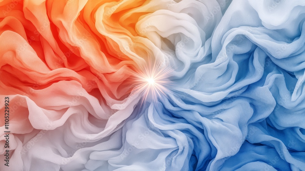 Fototapeta premium Rainbow swirl abstract art background vibrant colorful wallpaper design with orange and white vortex graphic modern digital artistic creation
