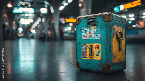 Vintage Suitcase Travel Illustration photo