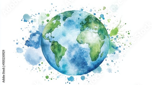 Exquisite watercolor world globe earth, a vibrant depiction of global unity, travel, and cultural exchange