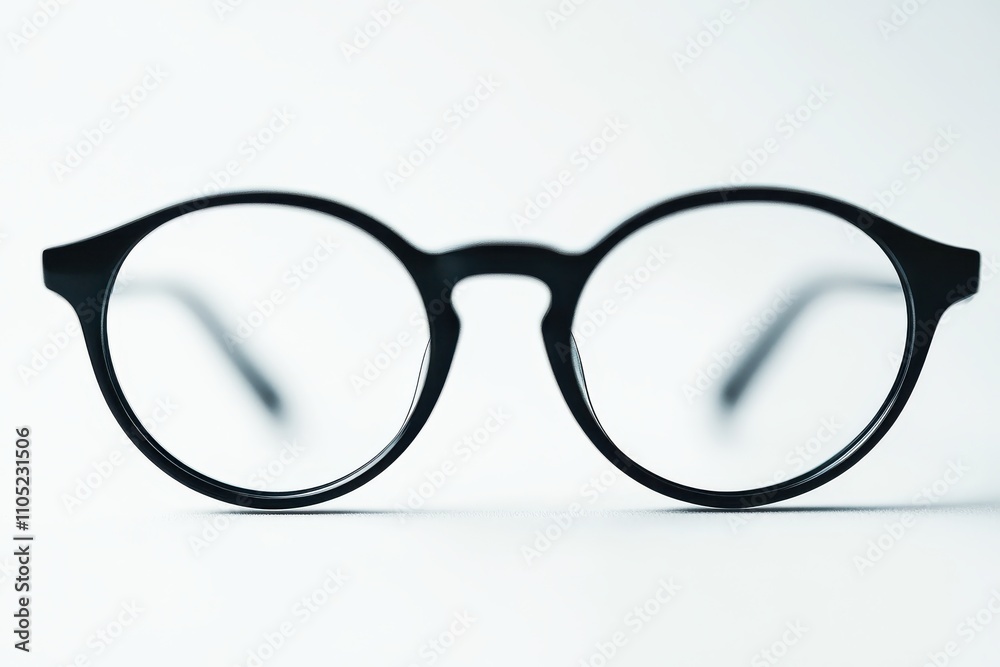 Sleek black eyeglasses round frames minimalist design clear lenses modern eyewear optical glasses, stylish spectacles Sleek black eyeglasses round frames minimalist design clear lenses modern eyewear optical glasses, stylish spectacles