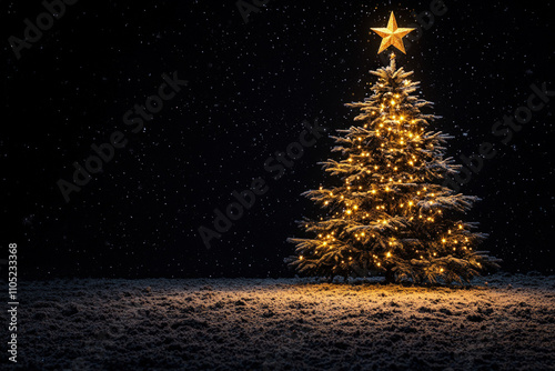 Christmas Tree On A Black B...