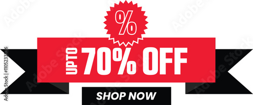 Upto 70 Percent Off Promotional Ecommerce Offer Design Marketing Symbol