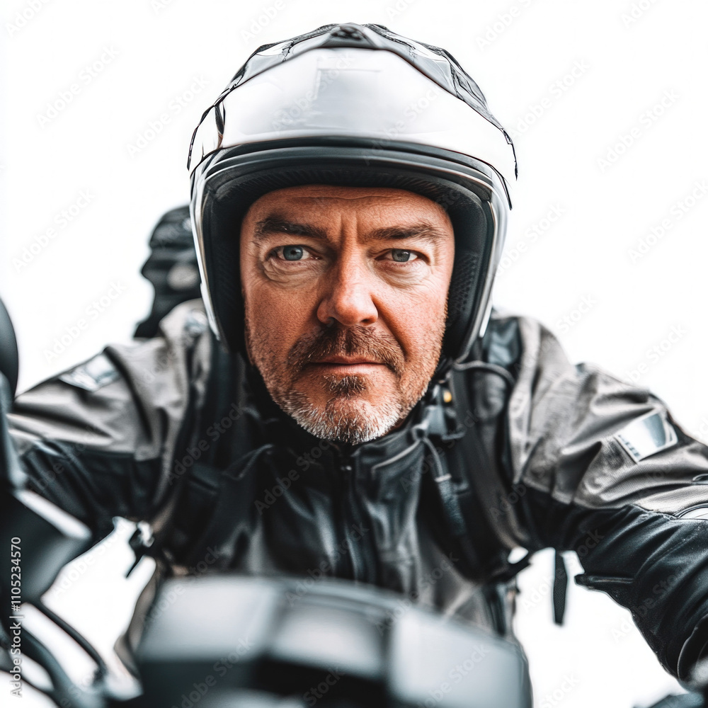 Man On Motorcycle Isolated Man On Motorcycle Isolated