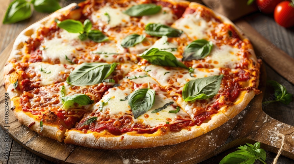Homemade Italian Pizza Margherita with fresh buffalo mozzarella and basil. Homemade Italian Pizza Margherita with fresh buffalo mozzarella and basil.