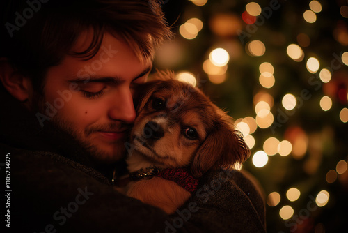 Man with a puppy