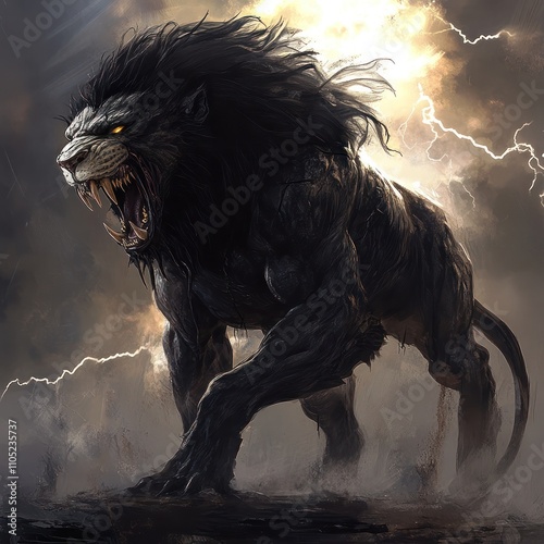 a hybrid creature that combines the features both the lion and the Venom-like creature. 