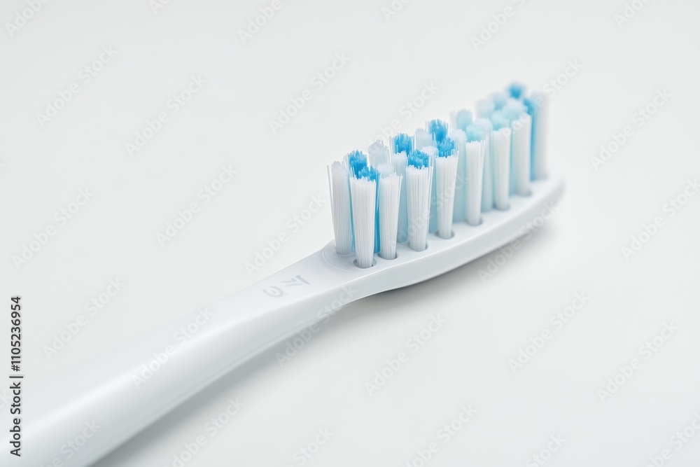 White electric toothbrush with interchangeable heads Isolated on a white background