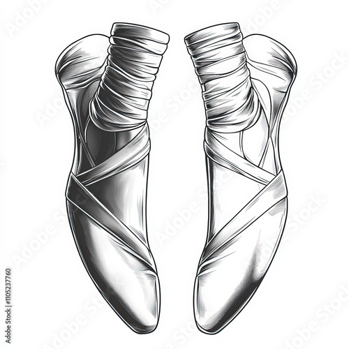 Ballet Shoes Silhouette, Bl...