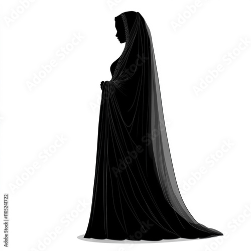 Silhouette Of Indian Sari, ...