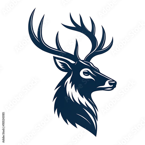deer head black silhouette vector illustration