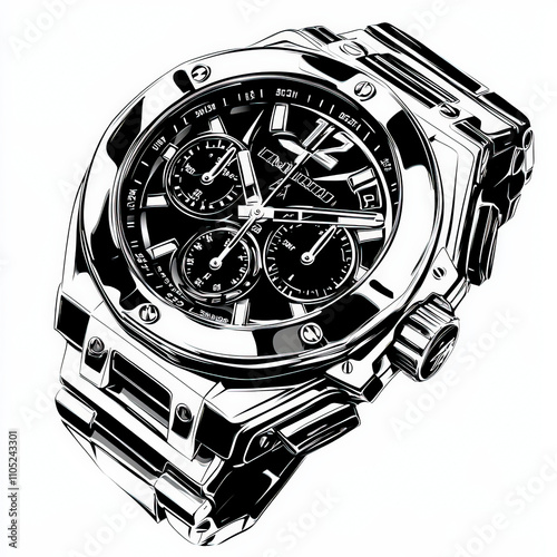 Wrist Watch Silhouette, Bla...