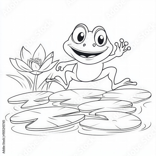 A happy frog hopping on lil...