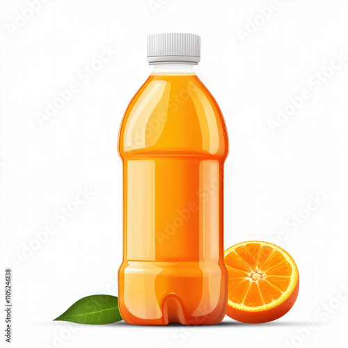 Orange Juice Bottle Isolated