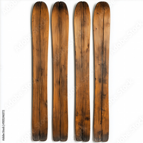 Old Skis Isolated
