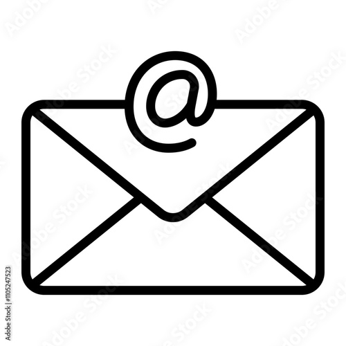 Email Vector Line Icon Design