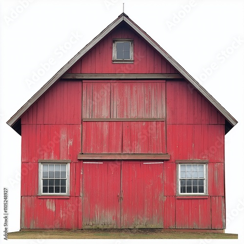 A barn isolated on white background. It is an agricultural building usually on farms and used for various purposes.