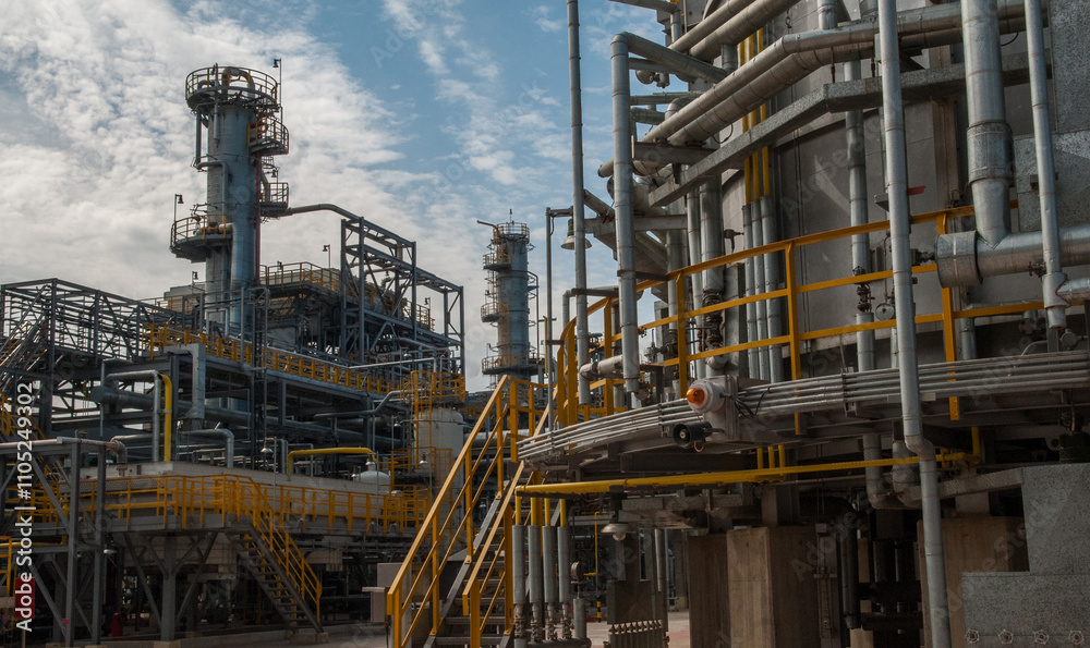 Atyrau oil refinery in the city of Atyrau in Kazakhstan. Atyrau oil refinery in the city of Atyrau in Kazakhstan.