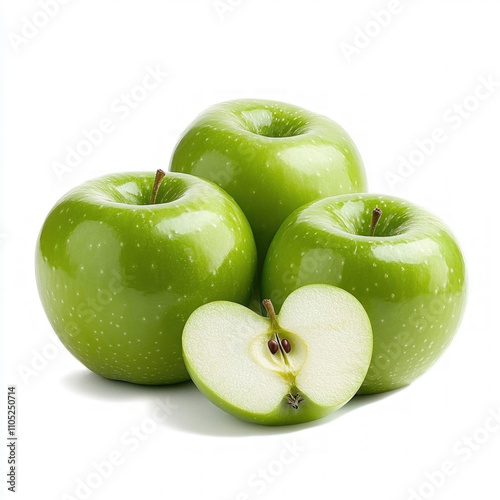 Green Apple Slice Isolated