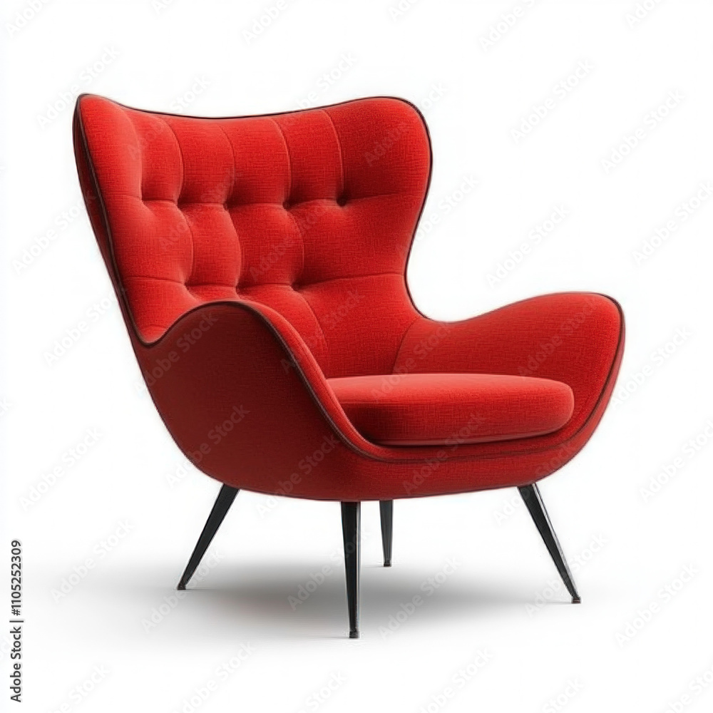 Red Armchair Isolated