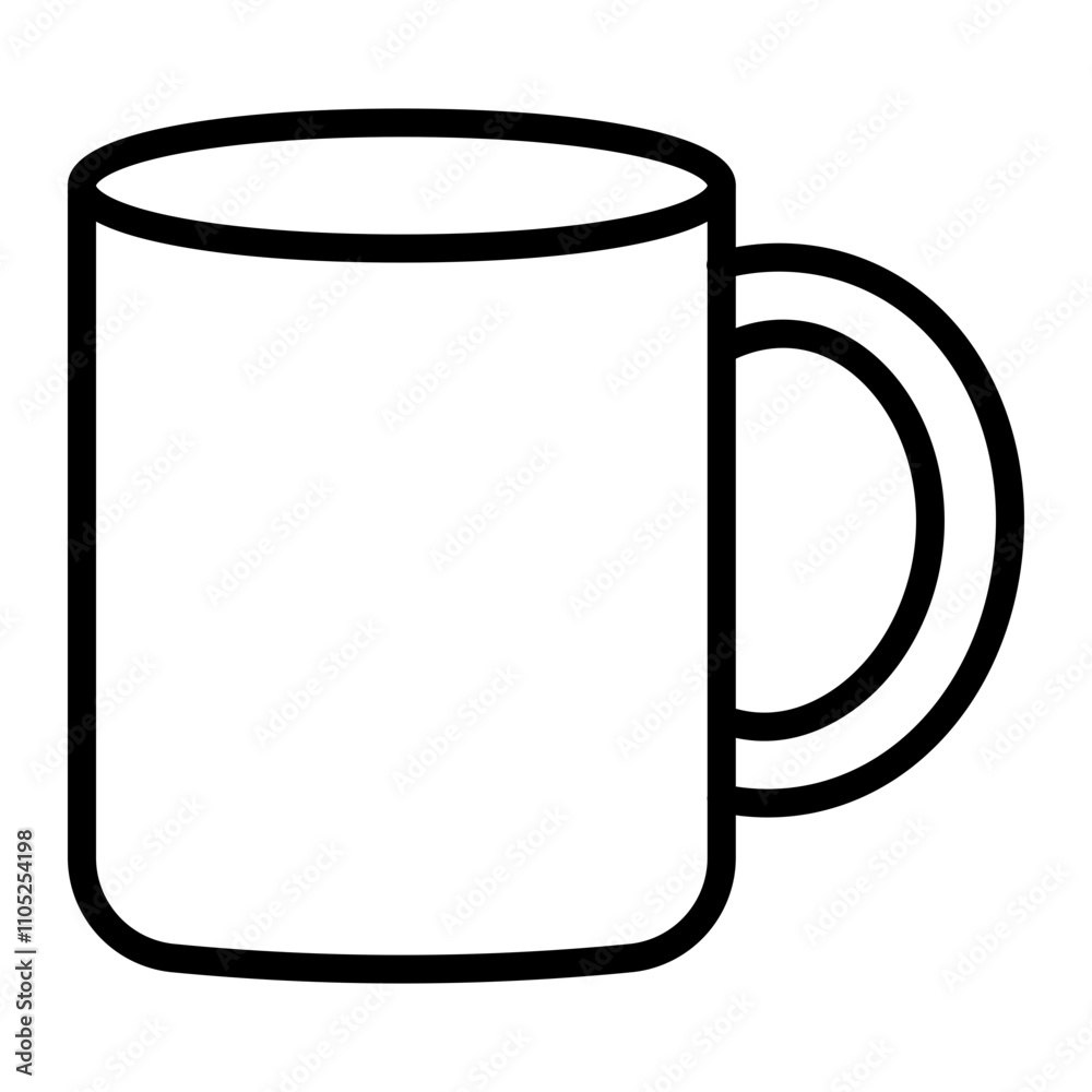 Mug Vector Line Icon Design