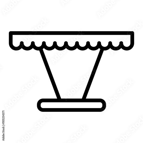 Dining Table Vector Line Icon Design