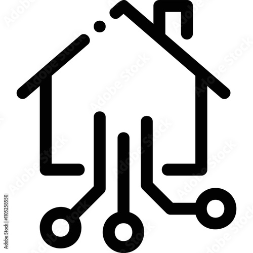 Simple vector icon smart house