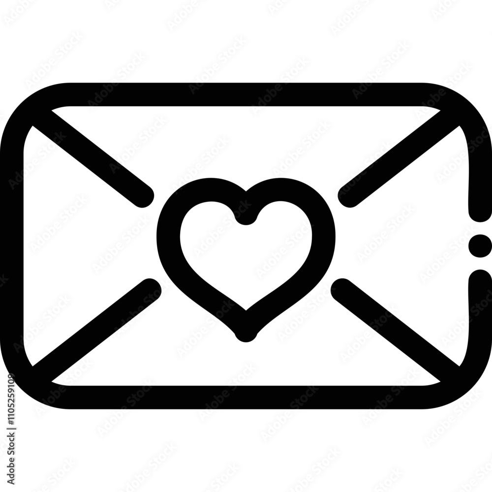 Simple vector icon love letter