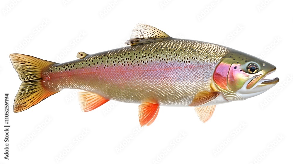 Fototapeta premium Rainbow trout fish isolated on white background.