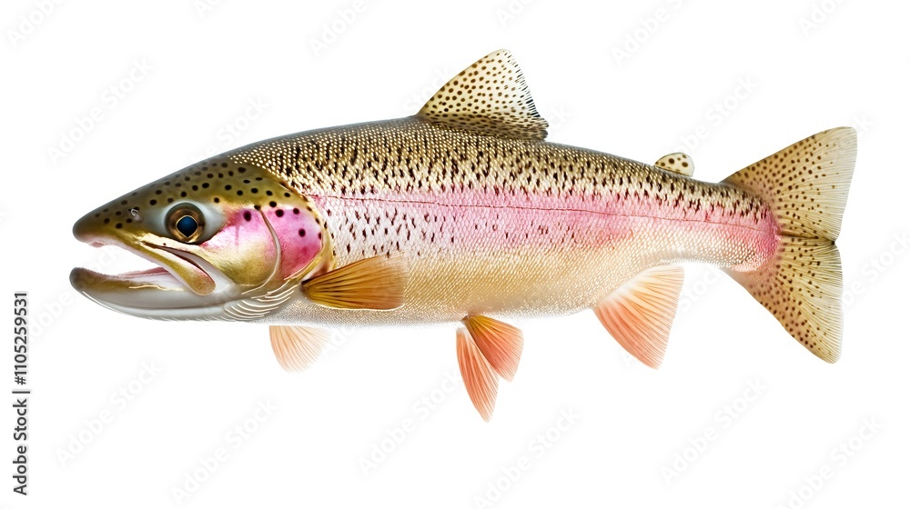 Rainbow trout isolated on white background. Rainbow trout isolated on white background.